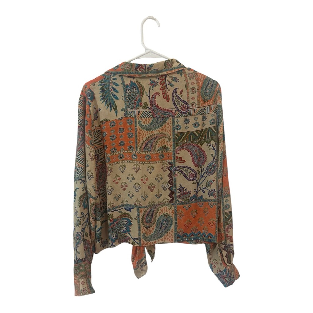 Rose & Olive Multicolor Collared Paisley Blouse - Picture 3 of 4